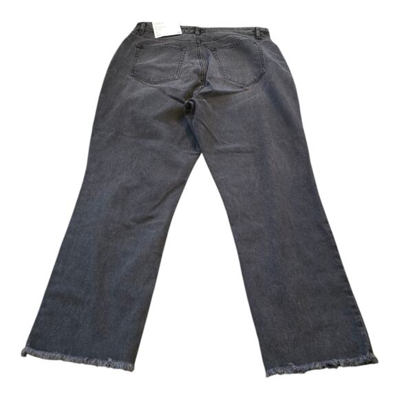 Loft High Rise Straight Leg Curvy Cropped Distressed Stretch Jeans Size 10 New - Picture 3 of 15